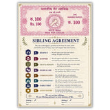 AanyaCentric Sibling Agreement Card A4 Paper Rakhi Brother Sister