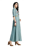 Anni Designer Women'S Dusty Blue Color Rayon,Dusty Blue,2XL,Rayon,Regular,Kurti