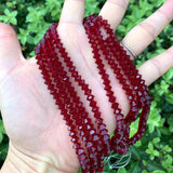 200pcs Czech Faceted Flat Bicone Rondelle Crystal Glass Beads 6x4mm Small Siam Red #5305