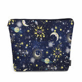 Kalygon Sun Moon Makeup Bags Makeup Organizer, Cosmos Galaxy Sun Moon Universe Space Flax Toiletry Bags Travel Cosmetic Bag Make