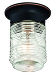 Design House 587238 Jelly Jar 1-Light Indoor/Outdoor Flush Mount Ceiling Light Oil Rubbed Bronze -Like New