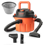 VEVOR Dry Vacuum Cleaner, 2.6 Gallon 2.5 Peak HP Portable Shop Vac with 800W Input Power, Various Nozzles, 1.25in Diameter x 4ft