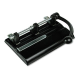 Master 40Sheet HighCapacity Lever Action Adjustable Two to SevenHole Punch, 13/32 Holes, Black
