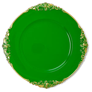 allgala 13-Inch 6-Pack Heavy Quality Round Charger Plates-Floral Green-HD80387