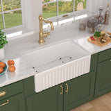 Talllor White Farmhouse Sink - 30 Inch Fireclay Farmhouse Sink Apron Front Farm House Sinks Country Style Single Bow Barn Farmer