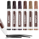 6 Pack Wood Furniture Repair Markers, Quick Dry Touch Up Pens to Cover Scratches, Stains and Defects on Hardwood Floor, Cabinet,