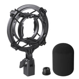 Custom Built Shock Mount with Pop Filter for AT2020 Microphones, Reduces Vibration Noise and Shockmount Improve Recording Qualit