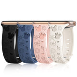 4 PACK Engraved Silicone Bands Compatible with Apple Watch Band 40mm 38mm 41mm 42mm 44mm 45mm 46mm 49mm Women Breathable Soft Cu