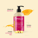 Mielle Organics Honey & Ginger Styling Gel for Enhanced Curl Definition and Moisture Retaining with Aloe for Dry, Curly, Thick,