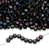 LAIDANLA 1000PCS Acrylic Number Beads Colorful Number Black Round Bead 7 4mm for Jewelry Bracelets Necklaces Key Chains Making