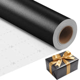 woric Black Wrapping Paper 17 Inch X 33 Feet Solid Color Matte Wrapping Paper for Men's Birthday Father's Day Wedding DIY Bouque