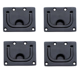 Thorn Boat Flush Hatch Lift Ring Pull Handle 3 Marine Stainless Steel Black Coated with Back Plate 4pcs