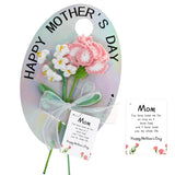 MSEHKM Handmade Crochet Flowers for Mom with Heartfelt Cards Handmade Knitted Flower Bouquet