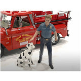 American Diorama Firefighters Fire Dog Training Figures (Trainer And Dog) For 1/24 Scale Models 76420