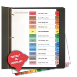 Universal 24810 Table of Contents Dividers, Assorted Color 12Tab, Months, Letter, White