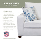 American Furniture Classics Relay Mist 4-Piece Set With Sleeper Sofas, Soft Washed Cream Tweed