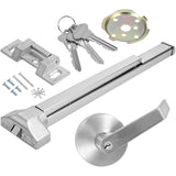 304 Stainless Steel Push Bar Panic Exit Device with Exterior Lever Handle, UL10C & ANSI Grade 1 Certified, Emergency Exit Door H