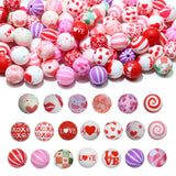 80pcs Love Heart Silicone Beads for Keychain Making 15mm Bulk Kit, Lovely Pink Red Focal Loose Beads for Pens Bracelet Valentine