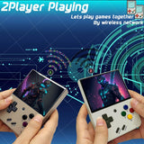 FINGEREVO Miyoo Mini Plus Handheld Game Console 3.5-inch 640*480 IPS Screen 3000mAh Miyoo-mini+ with Portable Case White