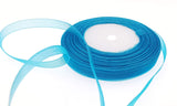 Dxeud Sheer Organza Ribbon (Lake Blue, 3/8 x 50 Yards)