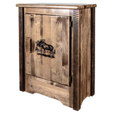 Montana Woodworks Homestead Collection Accent Cabinet With Laser Engraved Moose Design, Right Hinged, Stain & Clear, Stained & C