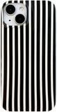 Qokey Compatible for iPhone 15 Case, Cute Stripes Aesthetics Phone Cover, Glossy Soft TPU Slim Lightweight Fashion Shockproof Ca