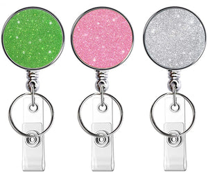 Boutilon Retractable Badge Holder, Badge Reels,Lightweight Plastic Badge Reel Card Holder Backing Belt Clip for Nurse,Volunteer,