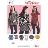 Simplicity US8417H5 Womens Blouse Sewing Patterns by Karen Z, Sizes 614