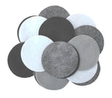 Playfully Ever After Black, Charcoal, Gray & White Craft Felt Circles (3 Inch 30pc)