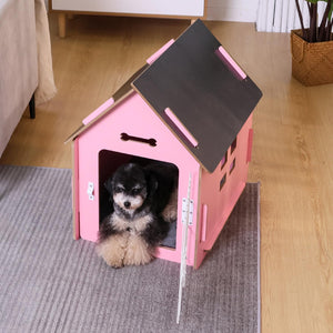 Dog House Indoor for Small Dogs or Cats, Cozy Wooden Design, Small Indoor Bed House, with Air Vents and Elevated Floor Warm Dog