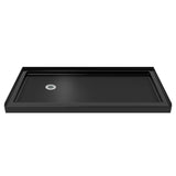 DreamLine SlimLine 32 in. D x 60 in. W x 2 3/4 in. H Left Drain Single Threshold Shower Base in Black, DLT113260188