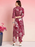 Gosriki Women'S Rayon Blend Straight Printed Kurta With Pant (Tomsk Maroon-Vks01-Gs_S_Maroon_Small),Maroon,,B0DRNMZ18G