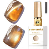 senvenski Jelly Glass Cat Eye Gel Nail Polish with Magnet 15ML Magnetic 3D Galaxy Holographic Glitter Translucent Sheer Color Ge