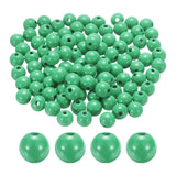 HARFINGTON 100pcs 16mm Medium Green Wood Beads 4.3mm Large Hole Round Wooden Loose Spacer Beads for Jewelry Making Necklace Brac