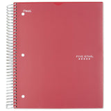 Five Star Spiral Notebook, 5 Subject, College Ruled Paper, 200 Sheets, 11 x 8-1/2, Customizable Cover, Color Selected For You (0