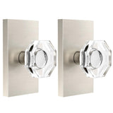 SHINY HANDLES Crystal Dummy Door Knob Interior Satin Nickel Inactive Crystal Half-Dummy Door Knobs for Hall/Closet,2 Pack