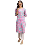 Libas Women'S Cotton Printed Straight Kurta (29049R Pink