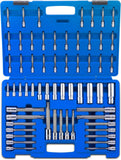 NEIKO 10287A Extra Long Socket Bits and Deep Socket Set | 60 Piece | S2 Tamperproof Torx Plus Bits and CrV Steel ETorx Sockets