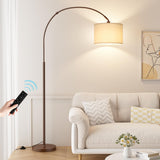 Ambimall 70 Dimmable Arc Floor Lamp with Remote, Color Temperatures and Brightness Adjustable, Arched Floor Lamp with Rotating H