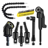 18Pcs Flexible Drill Bit Extension, Include 3Pcs Rotatable Socket Adapter 2Pcs 105 Right Angle Drill Attachment 10 Short Screwdr