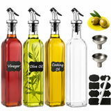 WERTIOO Oil Bottles for Kitchen 4 Pack, 17oz Oil and Vinegar Dispenser Set