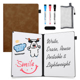 AGM Portable White Board Dry Erase Notebook, 12 x 9 Double Sided Folding Whiteboards with 3 Pens, Small Travel Dry Erase Board S