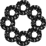 Poen 8 Pieces Soccer Hair Scrunchies Football Hair Ties Elastic Bands Girl Gifts Ponytail Holders Sport Accessories for Girls Wo