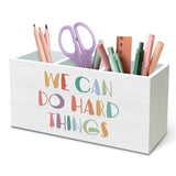 DILSJ Boho Inspirational Pen Pencil Holder Organizer for Desk, Boho Classroom Decor, Inspirational Gifts, We Can Do Hard Things 