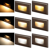 LEONLITE 6-Pack 3CCT LED Step Lights, Oil Rubbed Bronze, CRI90 & ETL, 150LM