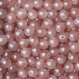 NUKAYAI 500Pcs Brown Round Glass Beads for Jewelry Making Bracelets, 8mm Beading Supplies Glass Crystal Beads for Bracelet DIY C