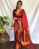 Sugathari Maroon Womens Kanchipuram Art Silk Saree With Blouse Piece (Kanchipuram 2007 Maroon)