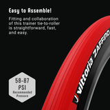 Vittoria Zaffiro Pro Home Trainer Tire - Indoor Bike Trainer Tire - Foldable Training Bicycle Tire (Red, 700X23C)