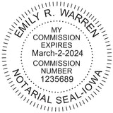 MaxMark Round Notary Pre-Inked Stamp for State of Iowa