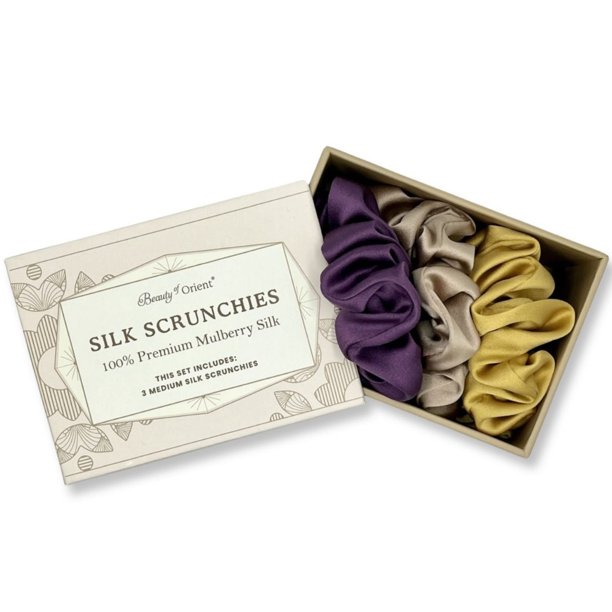 Silk Scrunchies | Premium Handcrafted 25 Momme Mulberry Silk Hair Bands | Elastics Ties Ponytail Holders and Hair Accessories (M